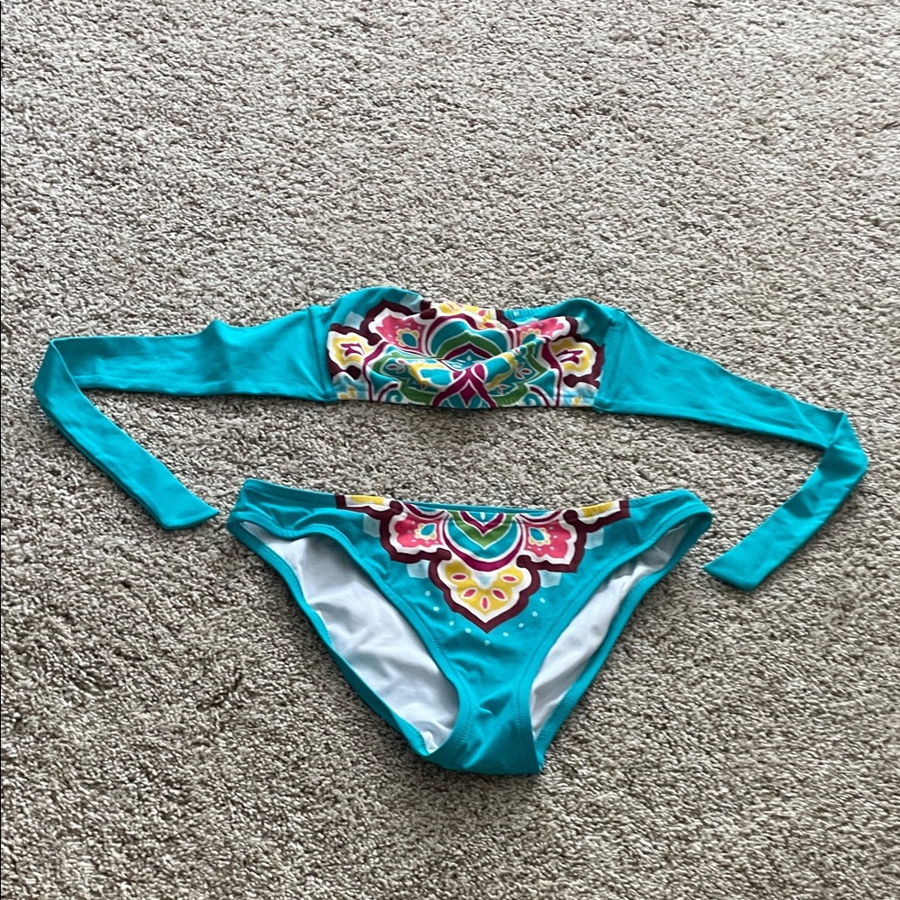 Victoria's Secret Turquoise and Multicolor Bikini
